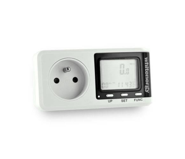 Whitenergy EKO Miernik poboru prądu z LCD watomierz biały - 171210 - zdjęcie